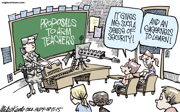 GUNS IN CLASSROOM  by Mike Keefe