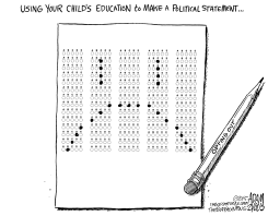 TESTING BOYCOTT by Adam Zyglis