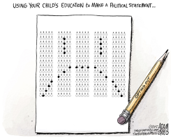 TESTING BOYCOTT  by Adam Zyglis