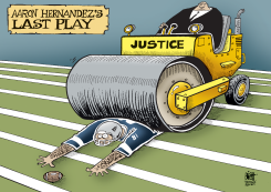AARON HERNANDEZ, by Randy Bish