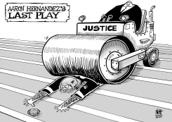 AARON HERNANDEZ, B/W by Randy Bish
