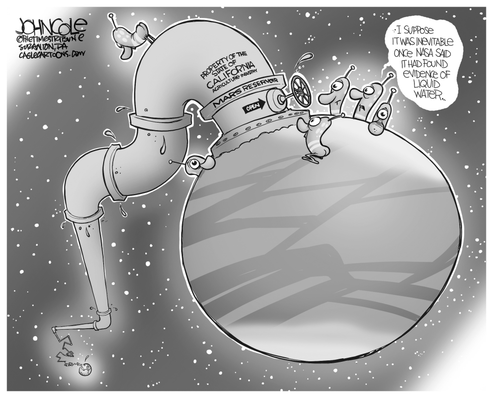California and Martian water BW