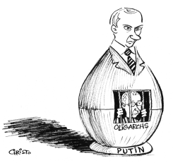 MR PUTIN AND OLIGARCHS - BW by Christo Komarnitski