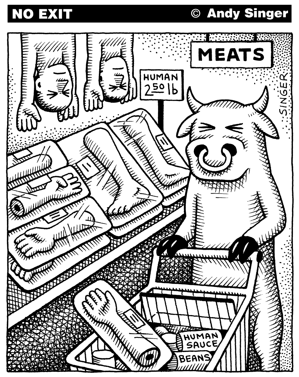 Cow Buys Human Meat