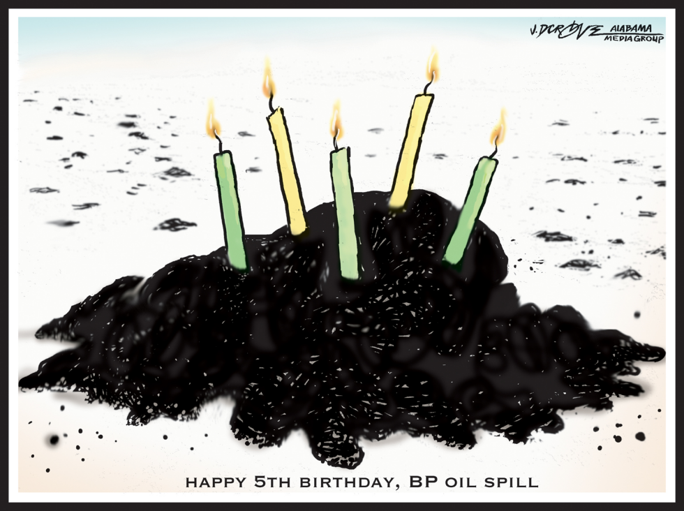 BP Oil Spill Tarball Birthday Cake