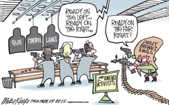 GUN RIGHTS INFIGHTING  by Mike Keefe