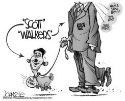 SCOTT WALKER AND THE KOCHS BW by John Cole