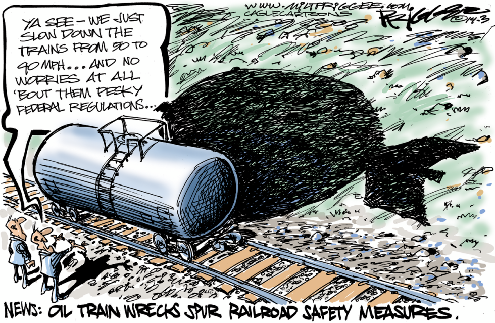  OIL TRAINS by Milt Priggee