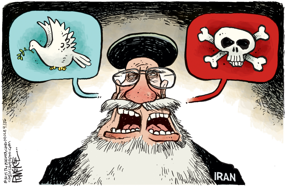  IRAN DOUBLESPEAK by Rick McKee