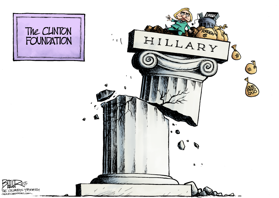  CRUMBLING CLINTON by Nate Beeler