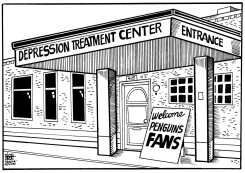 LOCAL- PITTSBURGH PENGUINS FANS, B/W by Randy Bish