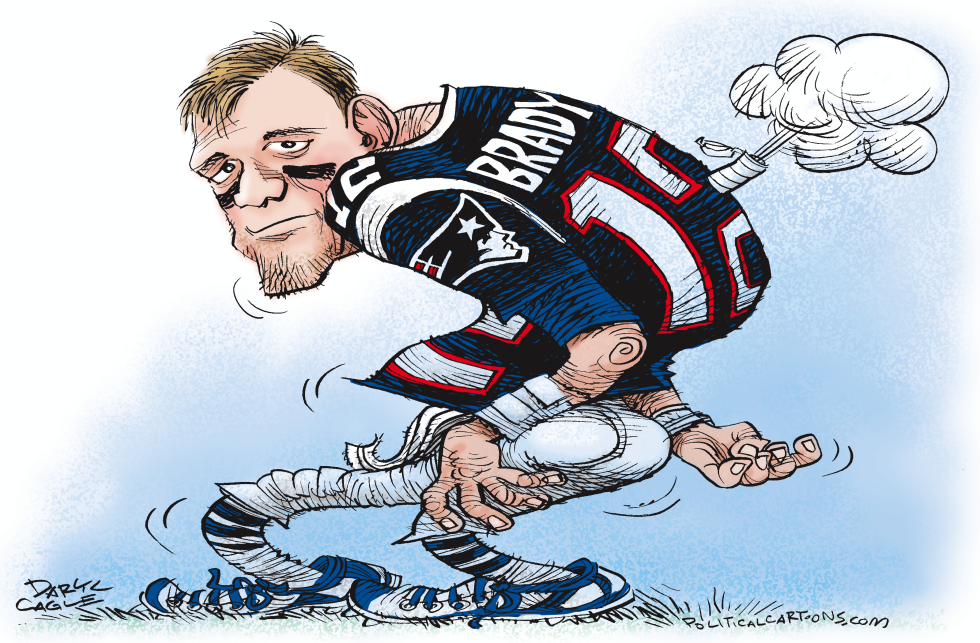  TOM BRADY DEFLATES by Daryl Cagle