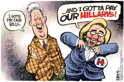 CLINTON BILLS  by Rick McKee