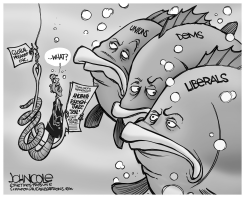OBAMA AND TPP BW by John Cole