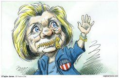 HILLARY SONRíE Y SALUDA -  by Taylor Jones
