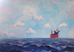 NICOLA STURGEON ALEX SALMOND CLYDE PUFFERS by Iain Green
