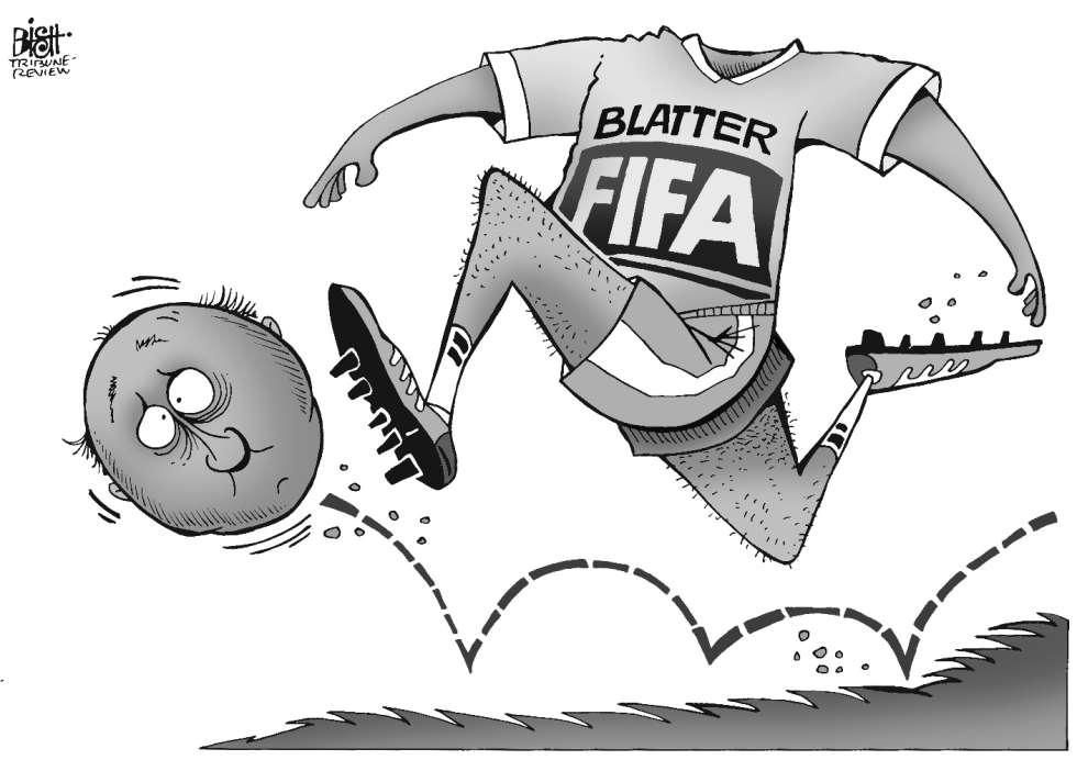 FIFA LOSES ITS HEAD, B/W