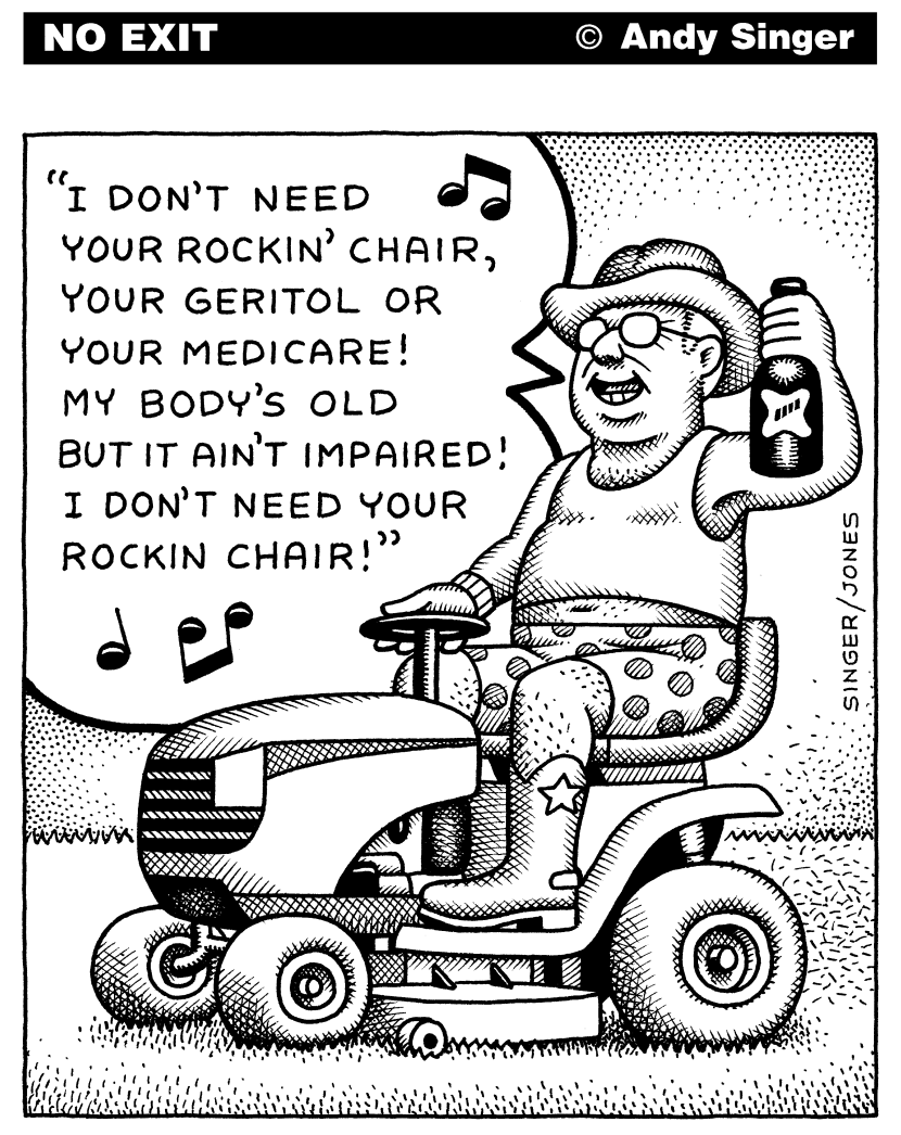 Old Guy On Tractor Mower