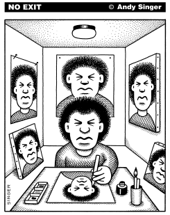 ARTIST MAKES SELF PORTRAITS by Andy Singer
