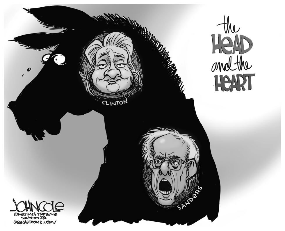 Clinton and Sanders BW