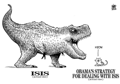 OBAMA'S STRATEGY, B/W by Randy Bish