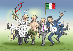 PUTIN VISITS ITALY by Marian Kamensky