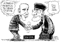 IRAN DEAL BW by Daryl Cagle