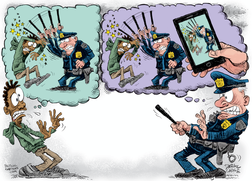  GOLPIZAS POLICIACAS Y VIDEOS EN TELEFONOS  by Daryl Cagle