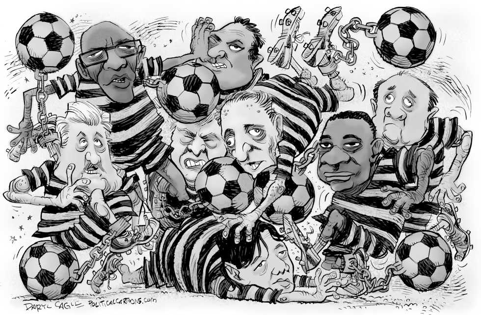  FUNCIONARIOS DE FIFA EN TRAJE DE PRISION by Daryl Cagle