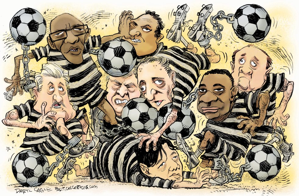  FUNCIONARIOS DE FIFA EN TRAJE DE PRISION  by Daryl Cagle