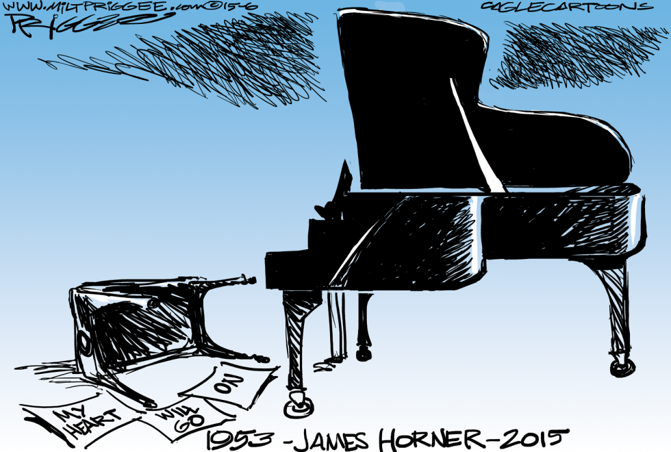  JAMES HORNER -RIP by Milt Priggee