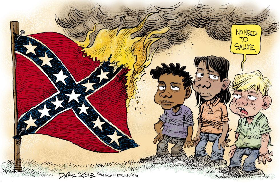 NO SALUTING THE CONFEDERATE FLAG  by Daryl Cagle