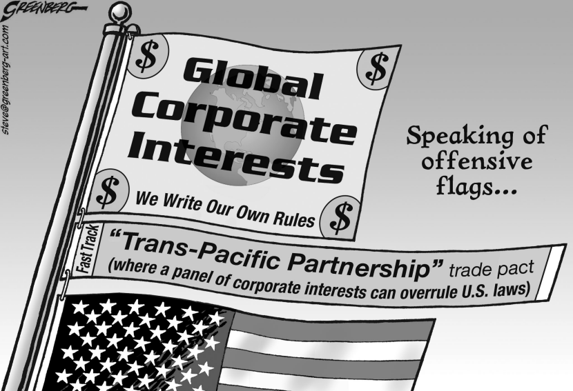 Offensive corporate flags bw