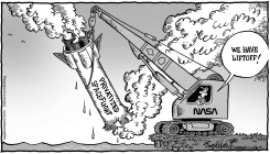 NASA ROCKET EXPLODES by Bob Englehart