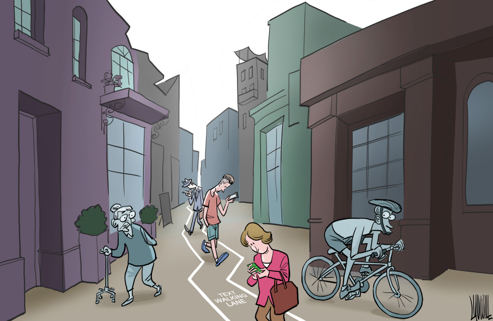 Text walking lane