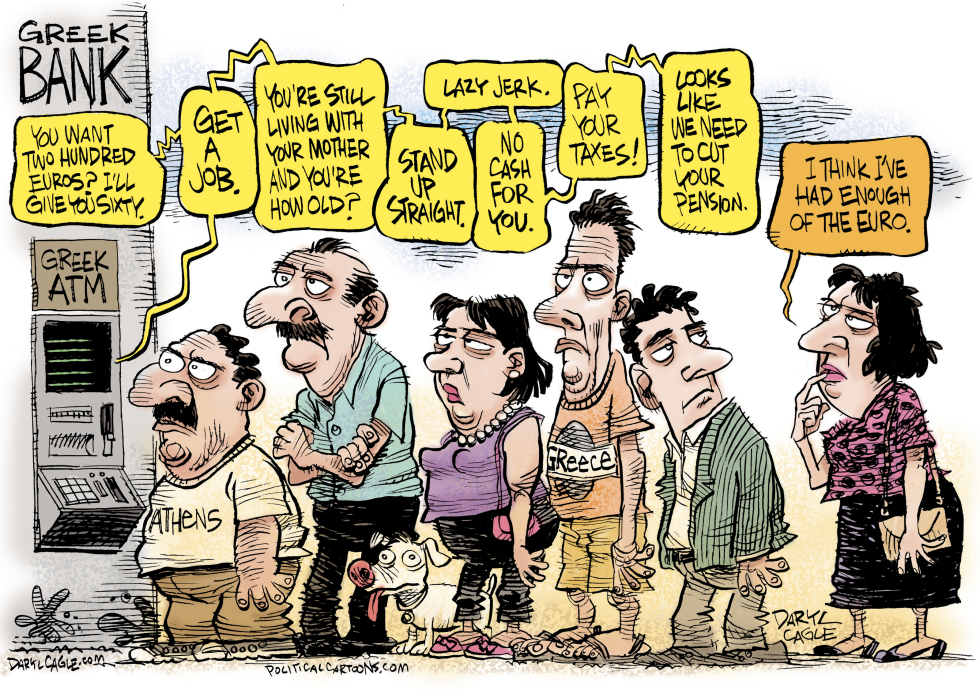 Greek Bank ATM Line COLOR