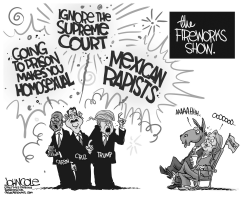 GOP FIREWORKS BW by John Cole