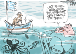 GREECE BURDEN  by Pat Bagley