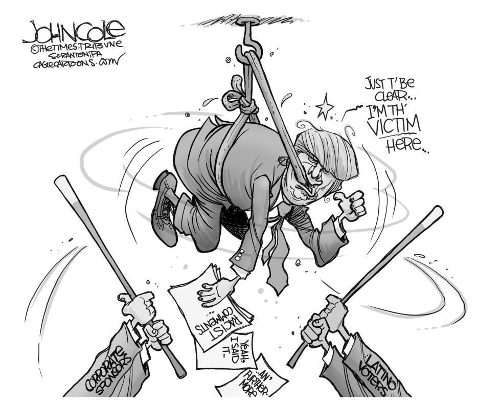 Trump piñata BW