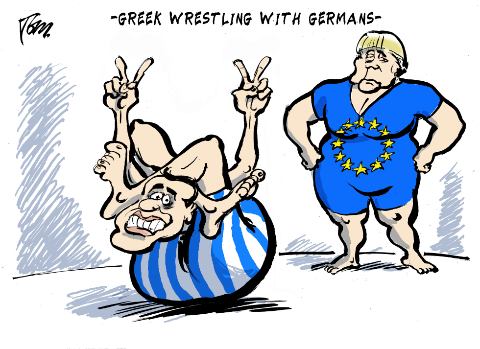 Greek wrestling with Germans
