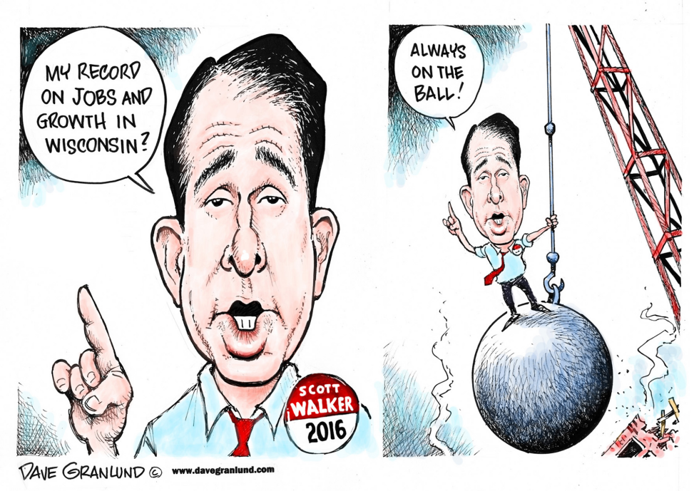  SCOTT WALKER AND JOBS by Dave Granlund