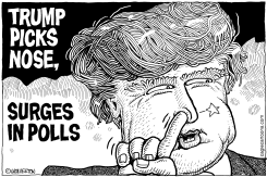 TRUMP PICKS NOSE by Monte Wolverton