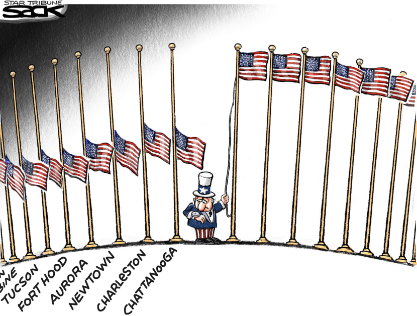 American Half Mast COLOR