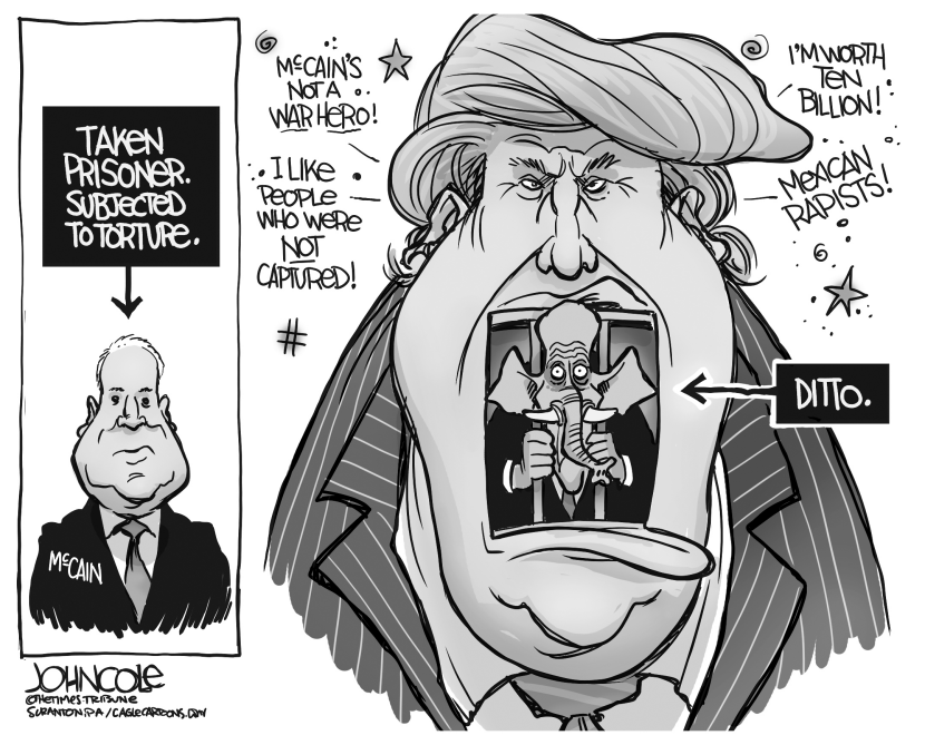 Trump and McCain BW