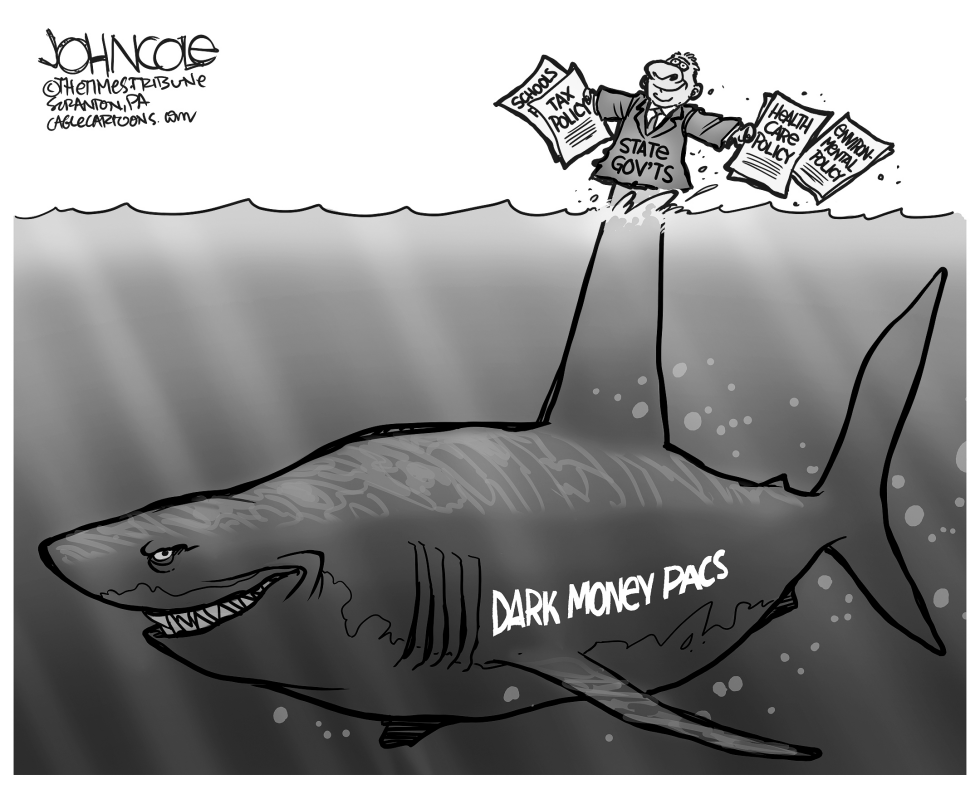 The dark money shark BW