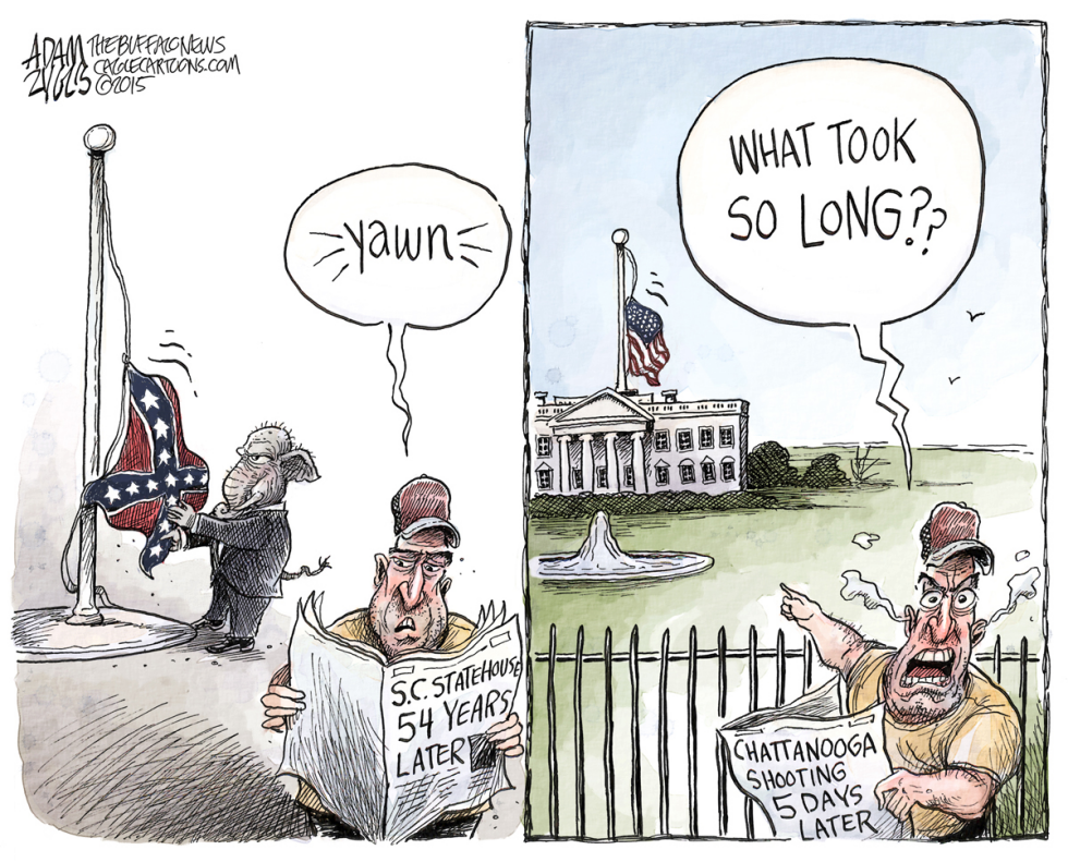  LOWERED FLAGS by Adam Zyglis