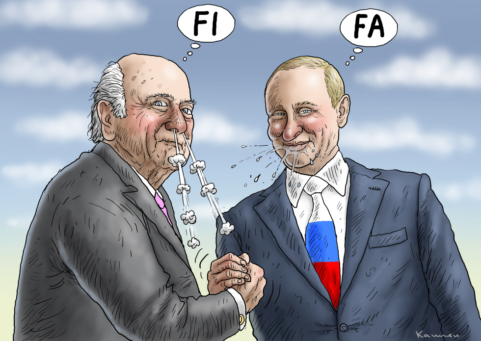 Fifans Blatter and Putin