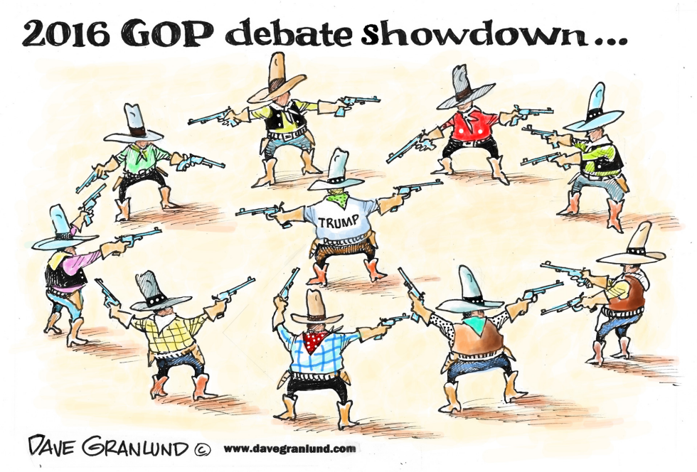  GOP 2016 FIRST DEBATE  by Dave Granlund