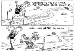 TORTOISE NEVER CAUGHT UP by Zapiro