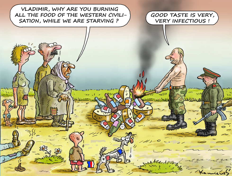 Putin is burning western food